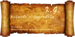 Koletár Gusztáv névjegykártya