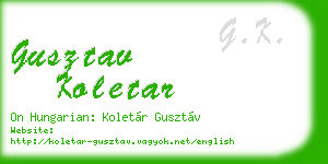 gusztav koletar business card
