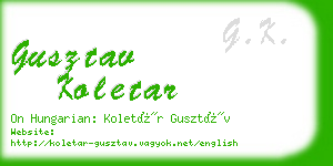 gusztav koletar business card